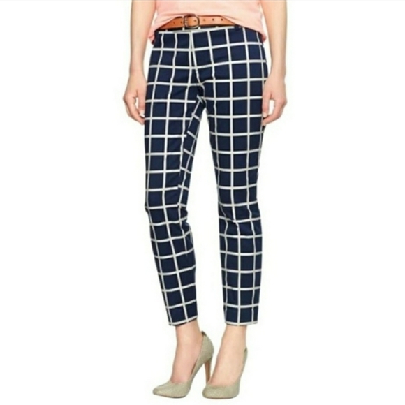 GAP Pants - Gap Slim cropped grid pants size 0